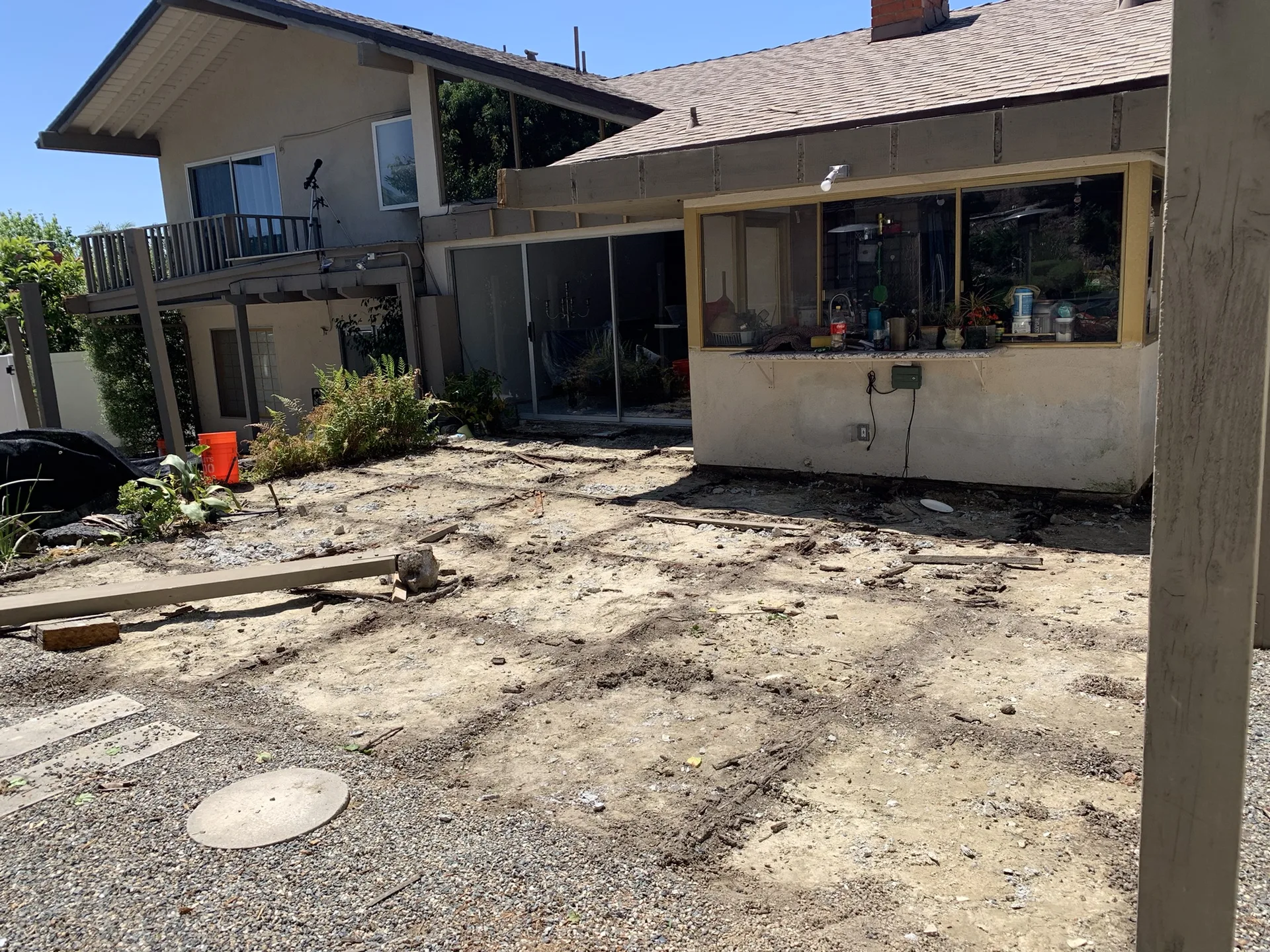 Backyard after the first demolition phase