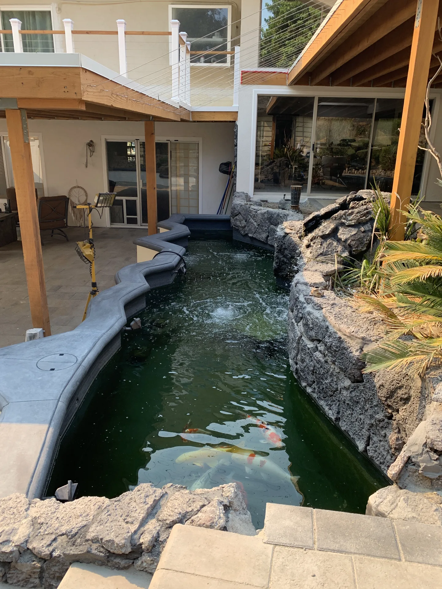 Finished pond and patio